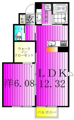 ヴィラセレビィII棟(1LDK/1階)の間取り写真