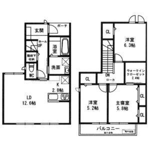 リリィー北花田(3LDK/1階)の間取り写真