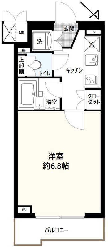 ルーブル早稲田参番館(1K/4階)の間取り写真