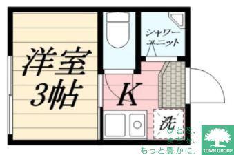 ボンデロッサ学芸大学(1K/1階)の間取り写真