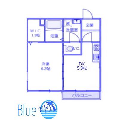 チェリーブロッサム東寺尾(1DK/2階)の間取り写真