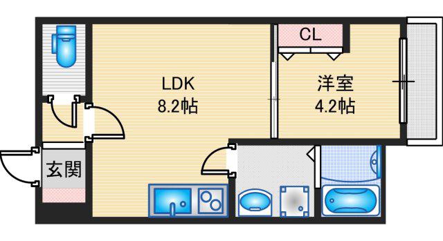 フォレ下穂積2丁目(1LDK/2階)の間取り写真