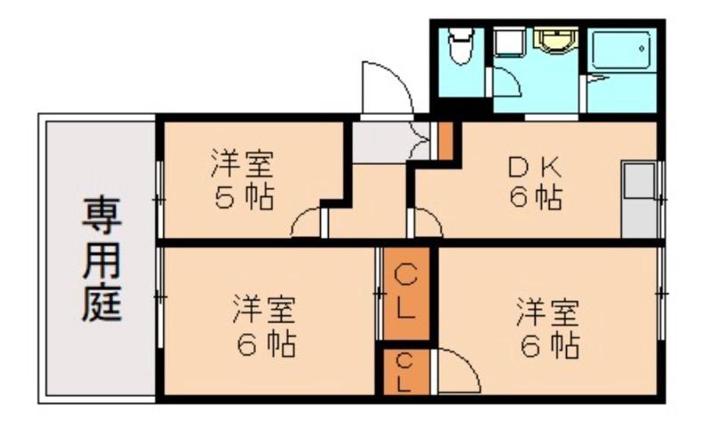 フレグランス赤坂(3DK/1階)の間取り写真