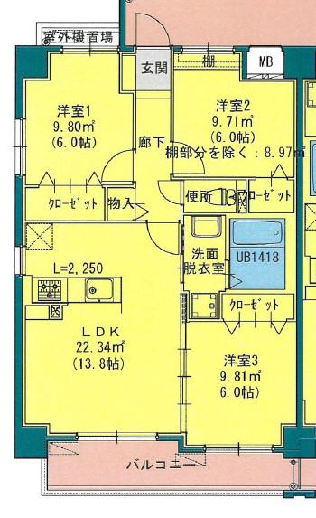 ネルツ飯倉(3LDK/7階)の間取り写真