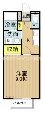 COZYCOURT東岡崎(1K/2階)の間取り写真
