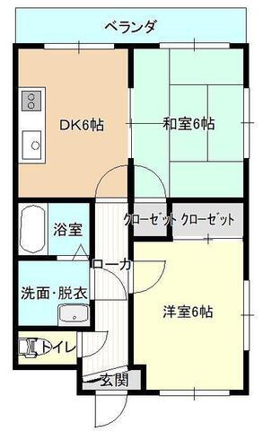 NSビル(2DK/4階)の間取り写真