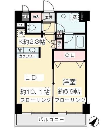 リッツ喜多見(1LDK/3階)の間取り写真
