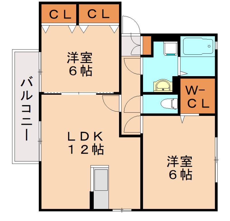 グリーンコート楽(2LDK/1階)の間取り写真