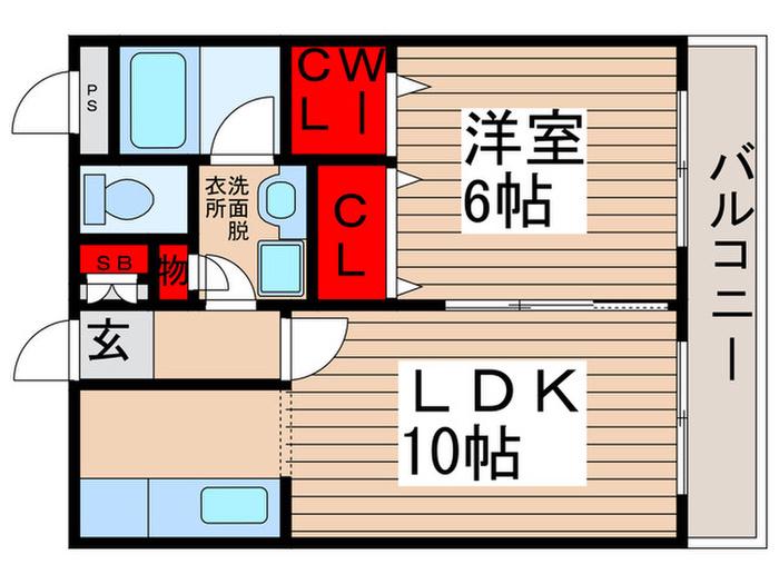 エクシードきよしヶ丘(1LDK/1階)の間取り写真