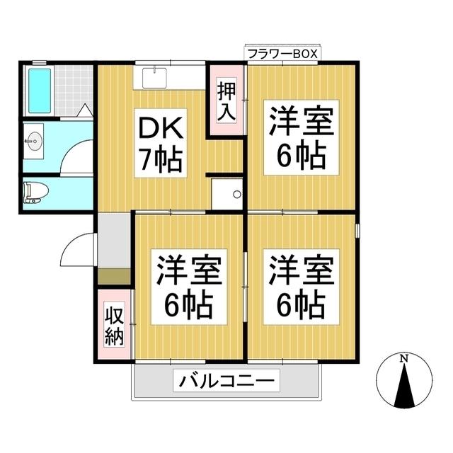 グレイスタウン(3DK/1階)の間取り写真