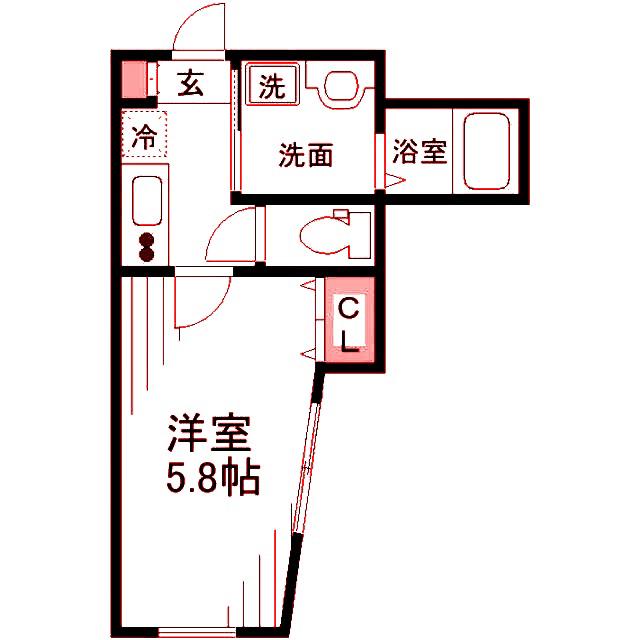 トイクレスト桜木町(1K/1階)の間取り写真