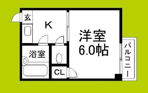 メゾンホワイティ(1K/3階)の間取り写真