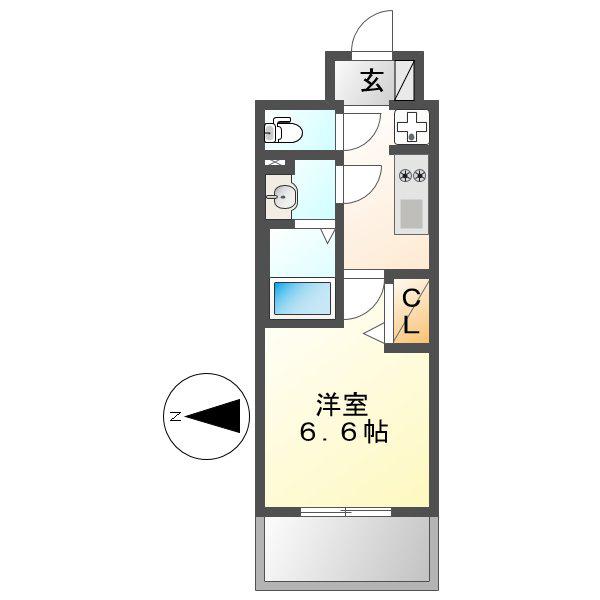 プレサンス名古屋駅ゲート(1K/8階)の間取り写真