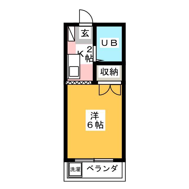 ファミールハイツⅡ(1K/1階)の間取り写真