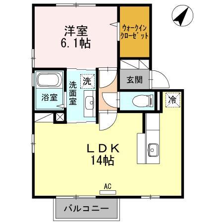 ショーカル(1LDK/1階)の間取り写真