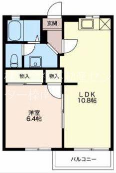 スリーゼハイツ C(1LDK/2階)の間取り写真