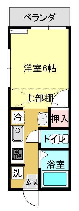 エアーパレスA(1K/1階)の間取り写真