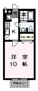 グリーンハイツ前山(1K/2階)の間取り写真