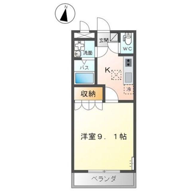 レジデンス弐番館(1K/2階)の間取り写真