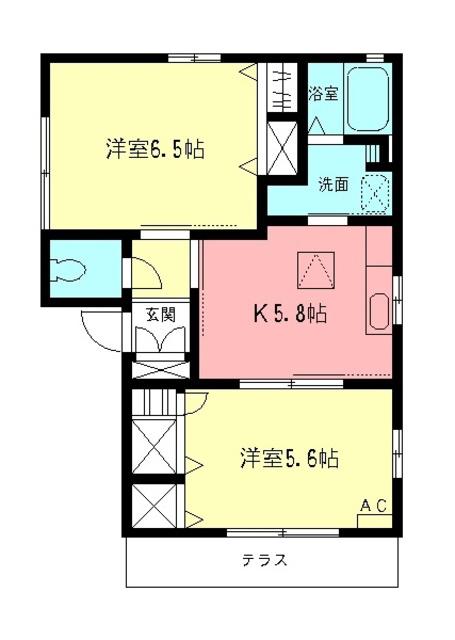 メルツ鎌倉(2K/1階)の間取り写真