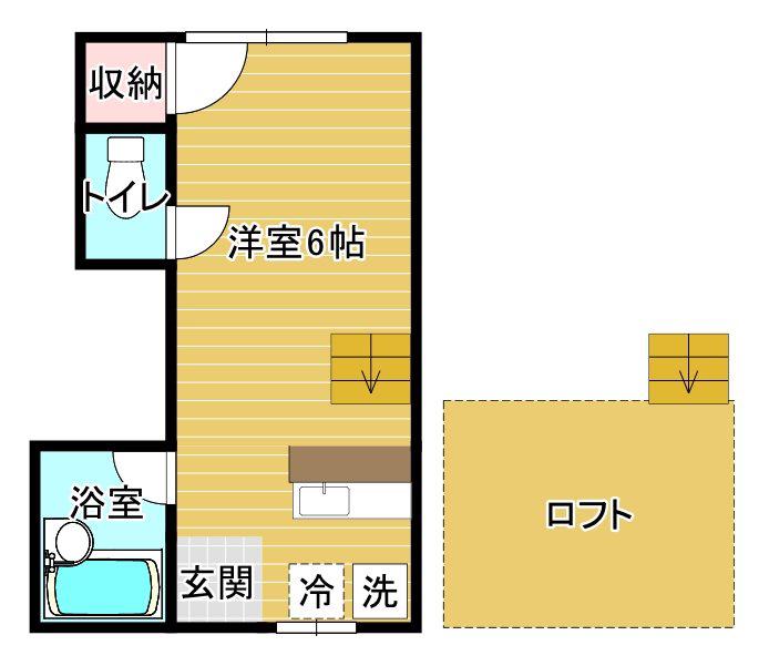 ミラノ館(1K/2階)の間取り写真