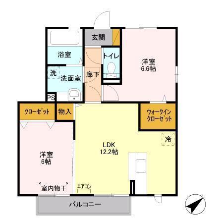 ビックベンラピス(2LDK/2階)の間取り写真