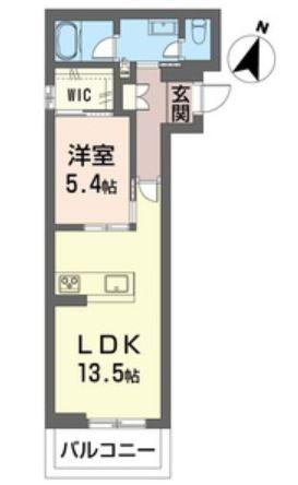 ラ・ポーズ(1LDK/2階)の間取り写真