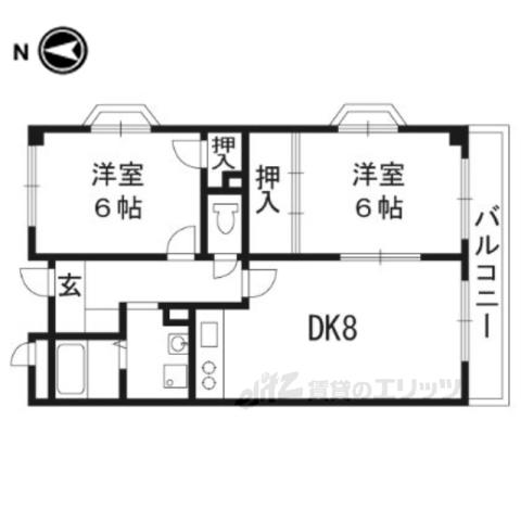 セレーノ祥豊(2DK/2階)の間取り写真
