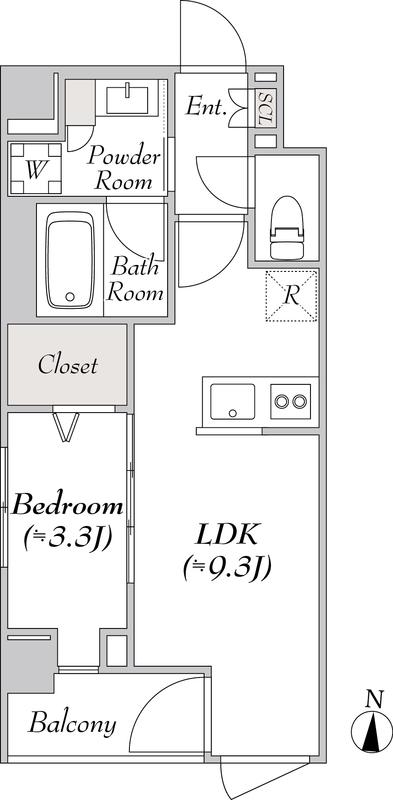 ルミーク北千住(1LDK/4階)の間取り写真