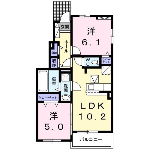 トレサージュ(2LDK/1階)の間取り写真