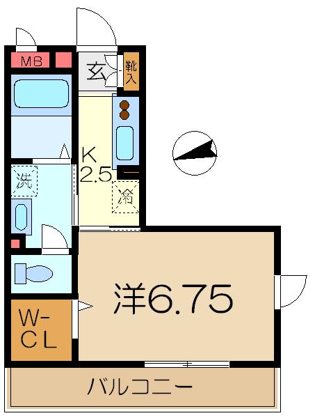 TOWN COURT大岡(1K/3階)の間取り写真