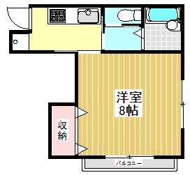エルシオンヒルズ(1K/2階)の間取り写真