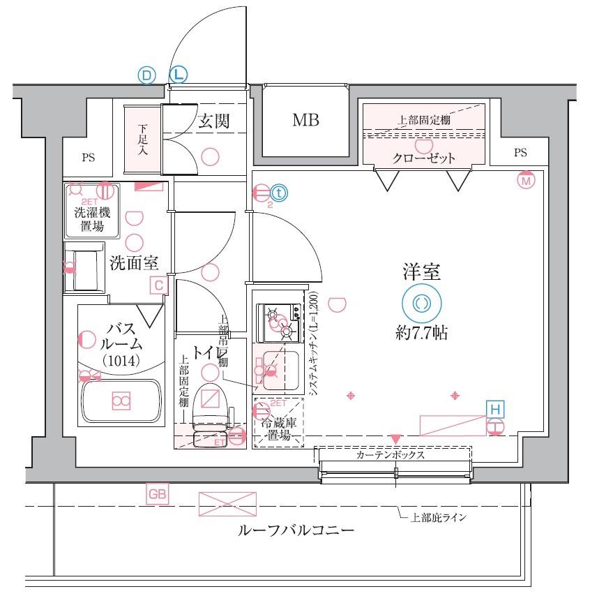 クレヴィスタ戸田(1K/5階)の間取り写真