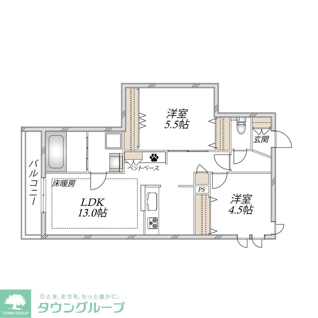 LA SEINE(2LDK/2階)の間取り写真