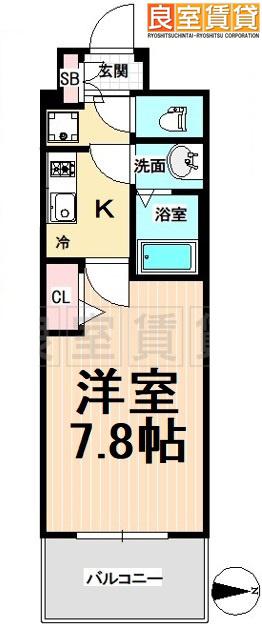 プレサンス上前津プレス(1K/4階)の間取り写真