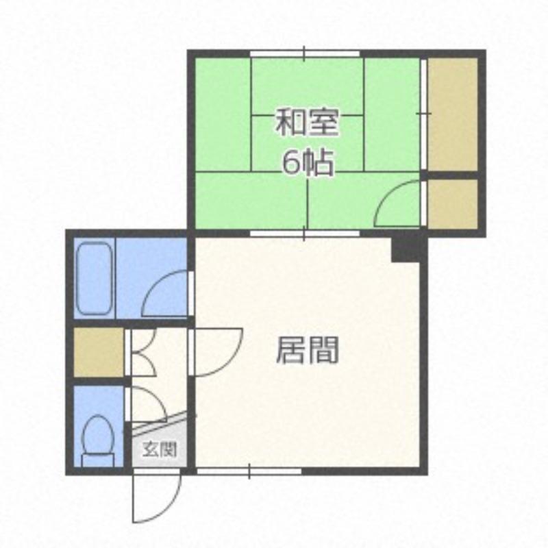晴岳荘(1DK/1階)の間取り写真