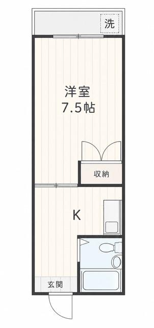 グリーンSAMIRE(1K/1階)の間取り写真