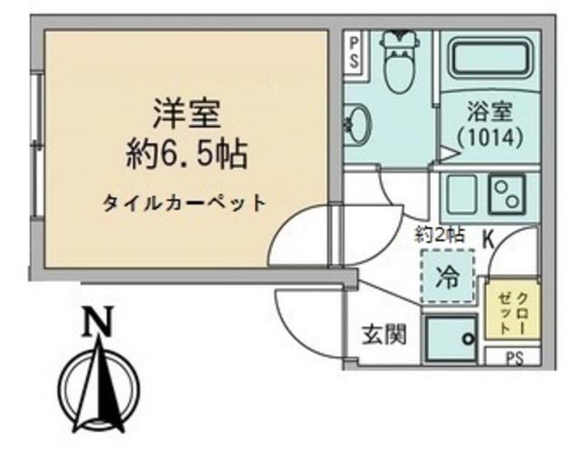 ラシクラス・カリビアンIII(1K/1階)の間取り写真