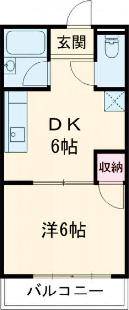 コーポ田中 B棟(1DK/1階)の間取り写真