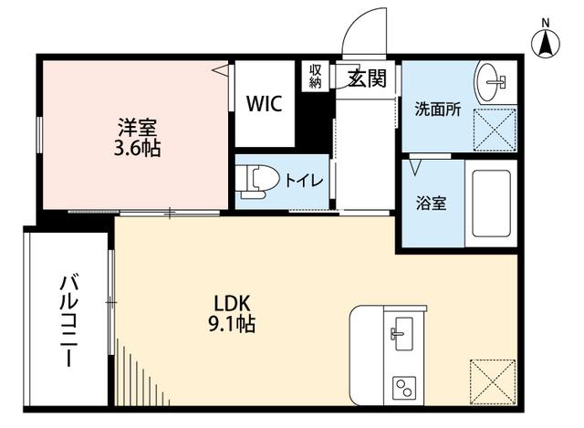 大阪市住吉区長居東1丁目PJ(1LDK/2階)の間取り写真