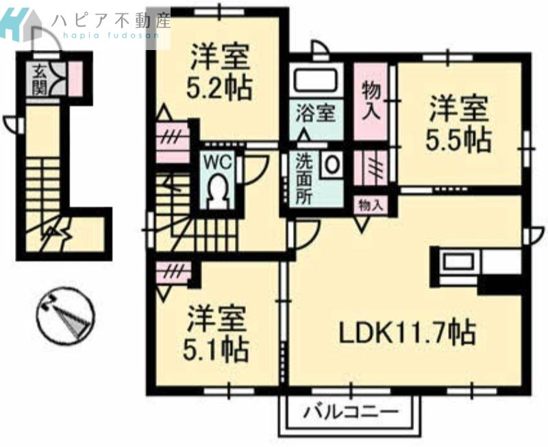 アベニュー(3LDK/2階)の間取り写真