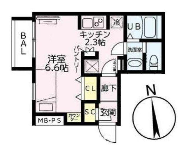 市谷薬王寺町YKマンション(1K/3階)の間取り写真