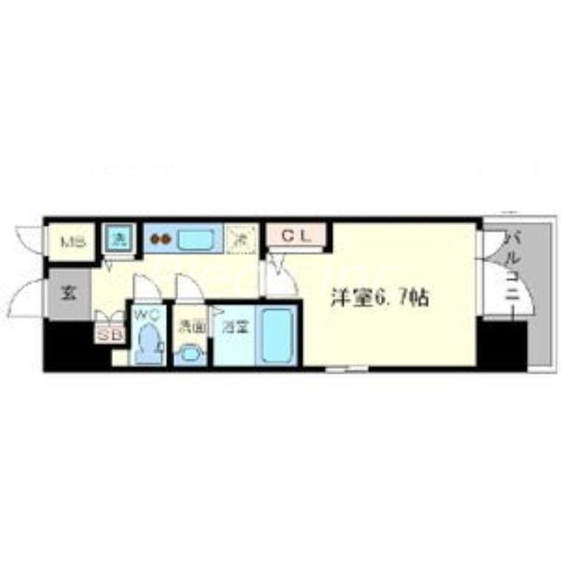 エスリード松屋町サウス(1K/10階)の間取り写真