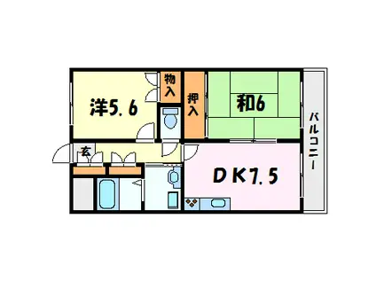 グレートフューチャーパート2(2DK/3階)の間取り写真