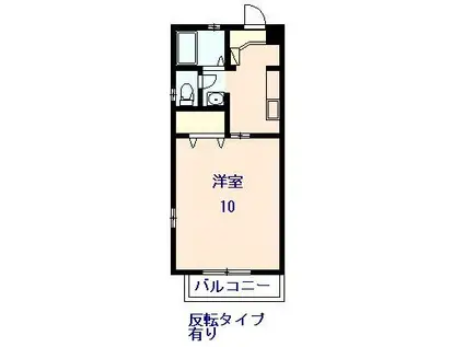 アンソレイエ(1K/1階)の間取り写真