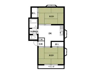 コーポミマス(2DK/2階)の間取り写真
