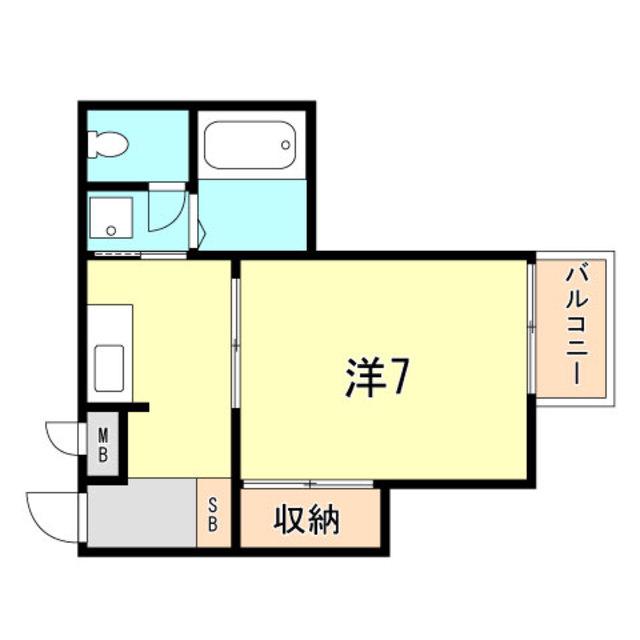 大倉山ハイツC棟(1K/1階)の間取り写真