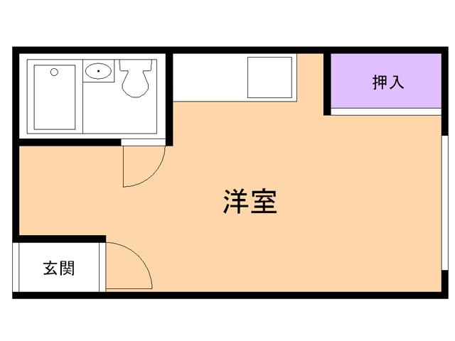 ハイツグリーン(ワンルーム/2階)の間取り写真
