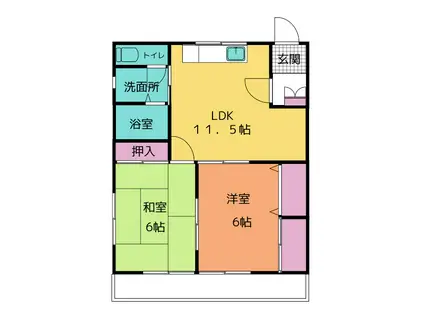 メゾン・エス(2LDK/1階)の間取り写真