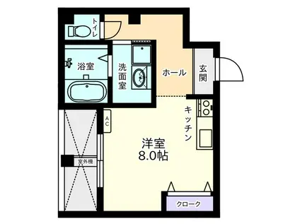 柳町サンタワー(ワンルーム/6階)の間取り写真